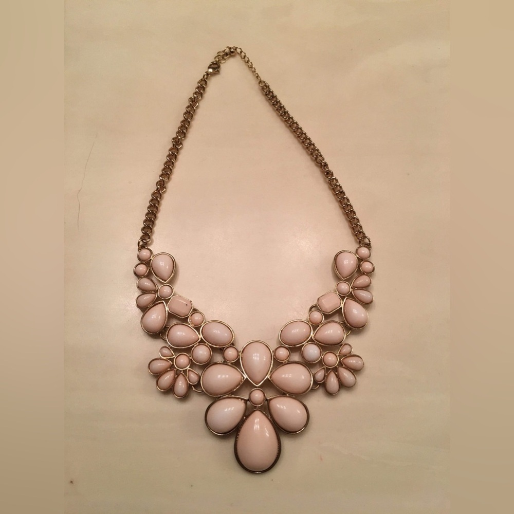 Like New Gold & Pale Peach Statement Necklace